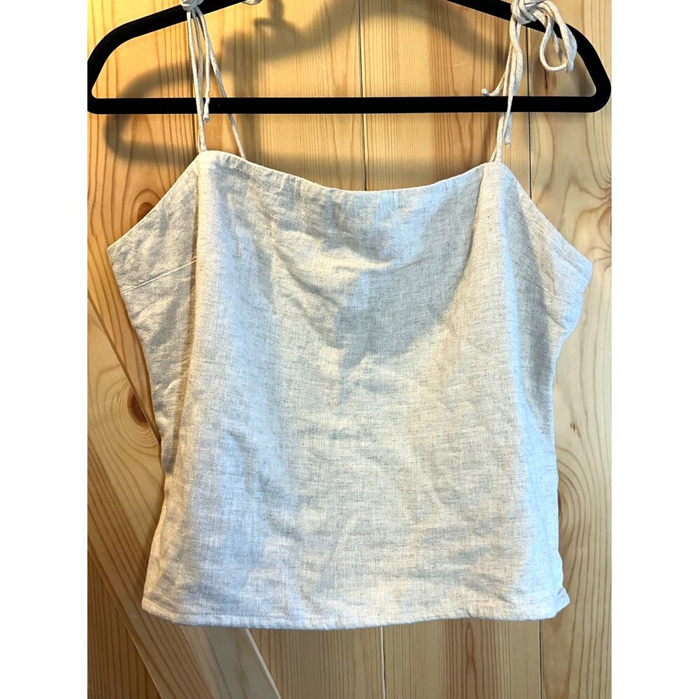 Abercrombie & Fitch Linen-Blend Smocked Tank Top NWT- Size L